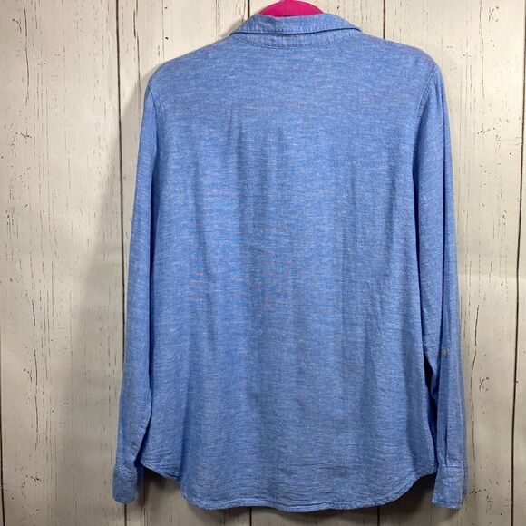 Orvis Womens Button Up Long Sleeve Linen Blend Shirt - Picture 16 of 16